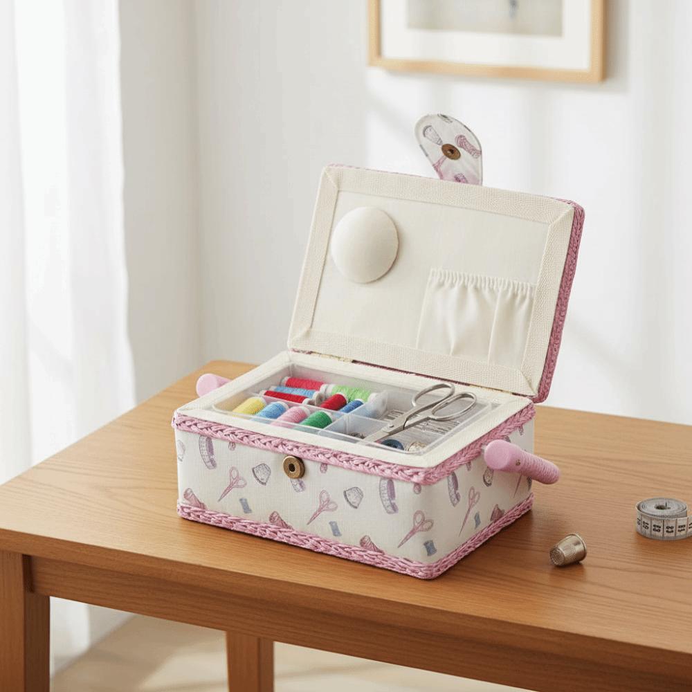 Print Design Sewing Basket Mending Storage Sewing Kit Tools Sewing Organizer Box Household Storage