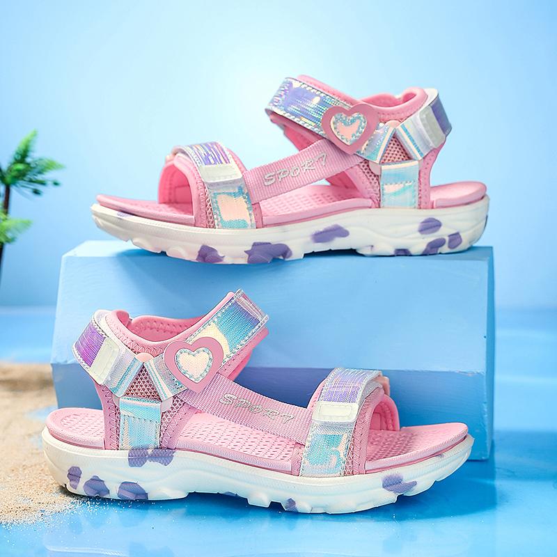 Children's Fashion Colorful Lightweight Outdoor Beach Shoes Casual Girls Sandals Slippers Princess Shoes