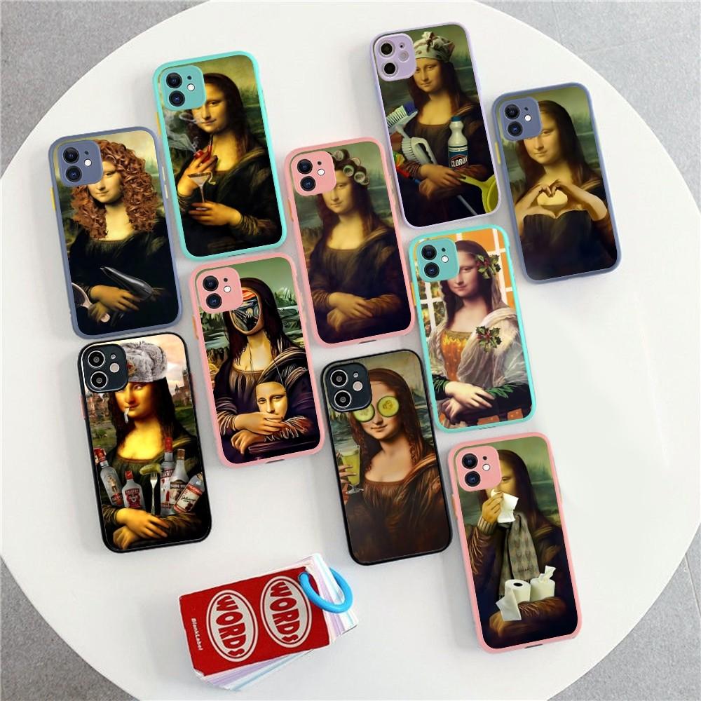 Mona Lisa Phone Case For IPhone 14 11 12 13 Mini Pro Max 8 7 Plus X XR XS MAX Translucent Matte Cover