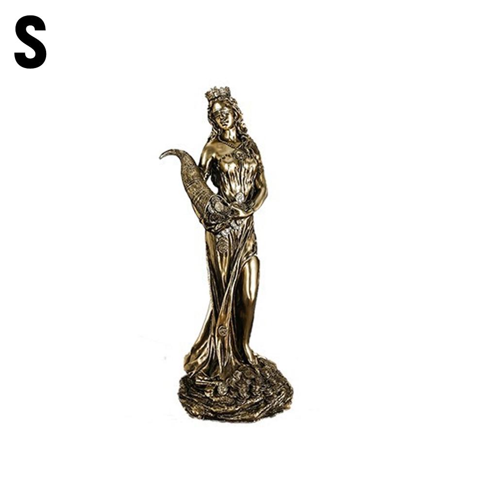 Vintage Resin Greek Goddess of Wealth Home Decoration Statue Home & Cashier & Office Desktop Decor Lucky Angel Crafts Gifts