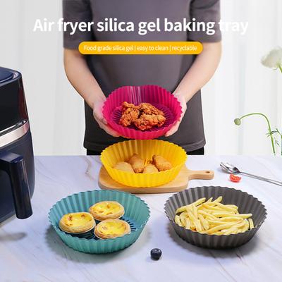 Round Shape Cold Heat Resistant Non-stick Baking Tray Silicone Pot Air Fryers Oven Cooking Tool