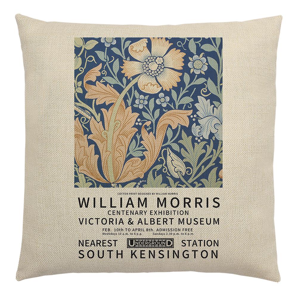 William Morris Painting Cushion Cover for Sofa Throw Pillow Cover Vintage Linen Pillow Case Home Decoration Leaf Plants Printing