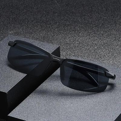Unpolarisierte Kunststoff-Nachtsichtbrille Herrenbrille Tag Nacht Blendschutz Fahrbrille für Damen Halbrahmen Mode Tag- und Nachtbrille