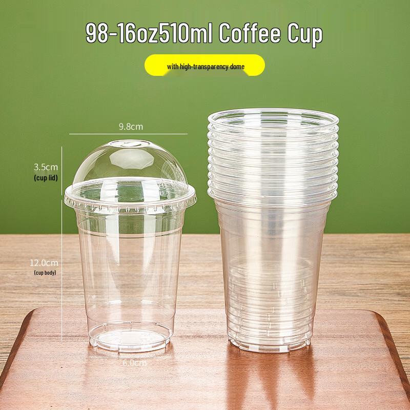 Bozhen Craft 16oz Disposable PET Takeout Cup with Dome Lid