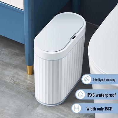 Jieanhui Smart Sensor Mülleimer: Automatischer Badezimmer-Abfalleimer mit Deckel, Schmales Design, Luxus-Stil