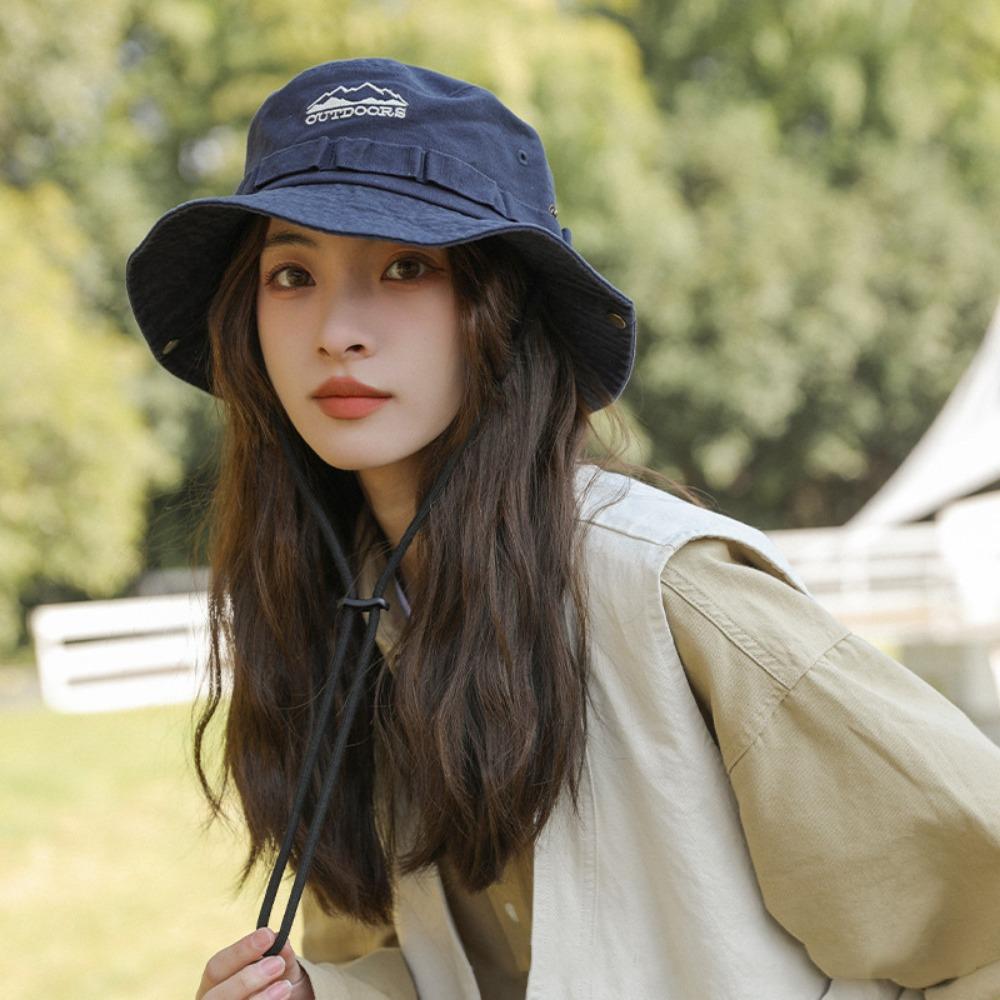 Sunscreen Jeans Fisherman Hat Adjustable Sunscreen Hat Sweet Denim Bucket Hat  Women