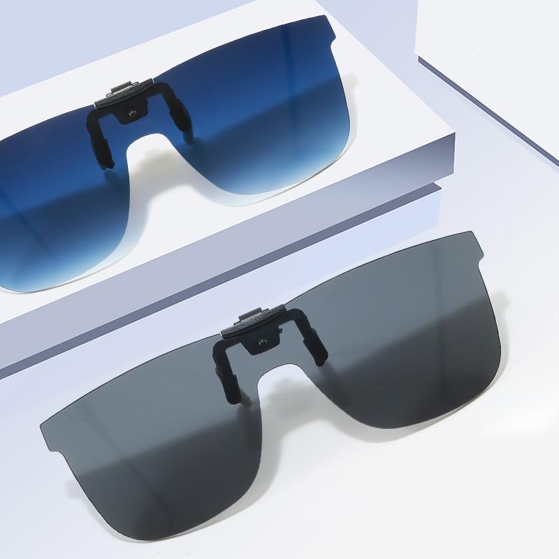 Trendy Clip-On One-Piece Driving Sunglasses with Xiaohongshu-Inspired Design All Gray