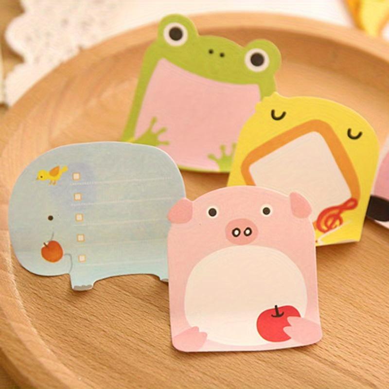 Cute Cartoon Animal Sticky Notebooks, Creative Animal Cluster Design, Mini Memo Pads, Message Reminder Notebooks