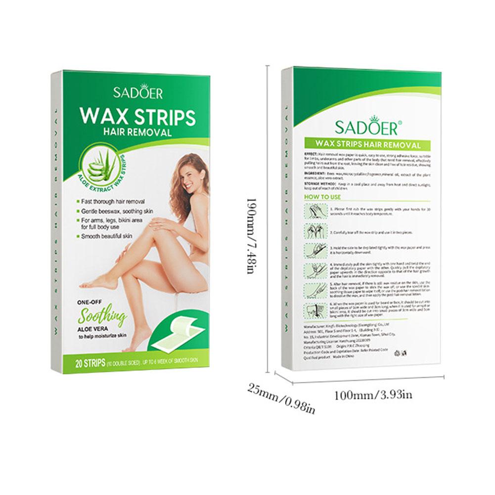 20 Stick Professional Hair Removal Wax Strips for Summer Depilation Double Sided Cold Wax Paper for Leg Body Useful X6B9