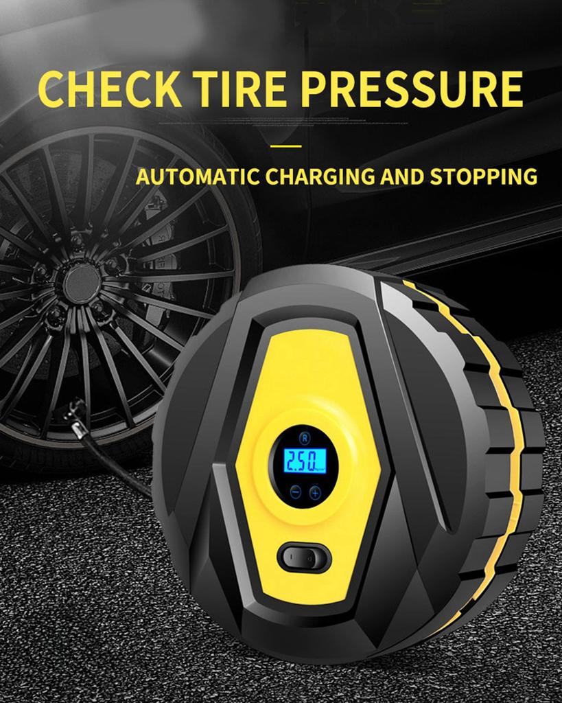 Luftkompressor Dekkpumpe 12V Bil Dekk Rask Pumpe Digital Dekkpumpe & LED-lys og 3 Dyseadapter Gjenbrukbar Bærbar Bildekkpumpe