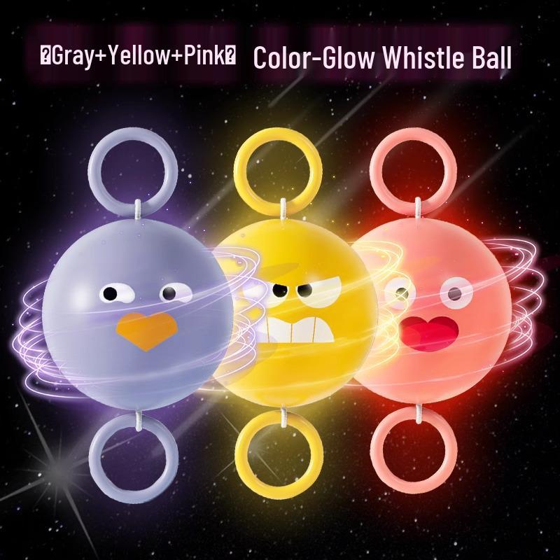 Luminous Rotating Whistle Ball - Creative Pull String Toy for Kids