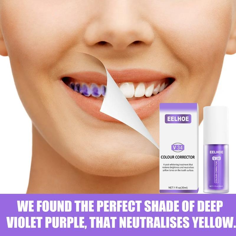V34 Toothpaste Purple Orange Repair Teeth Oral Care Whitening Clean Stains Toothpaste