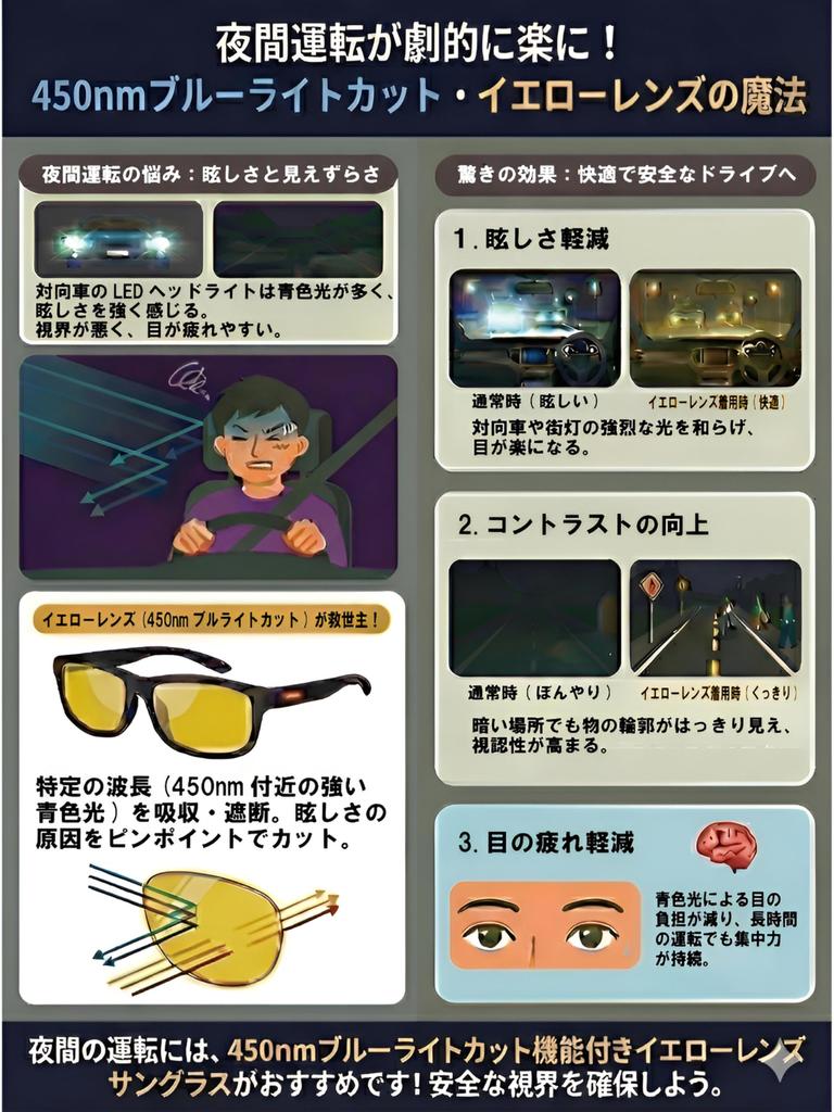 [Zealot] ZE-UM01KH Night Driving Functional Overglasses, Yellow, Made In Japan, Brighter Vision, Glare Reduction, Low Reflection, Multi-layer