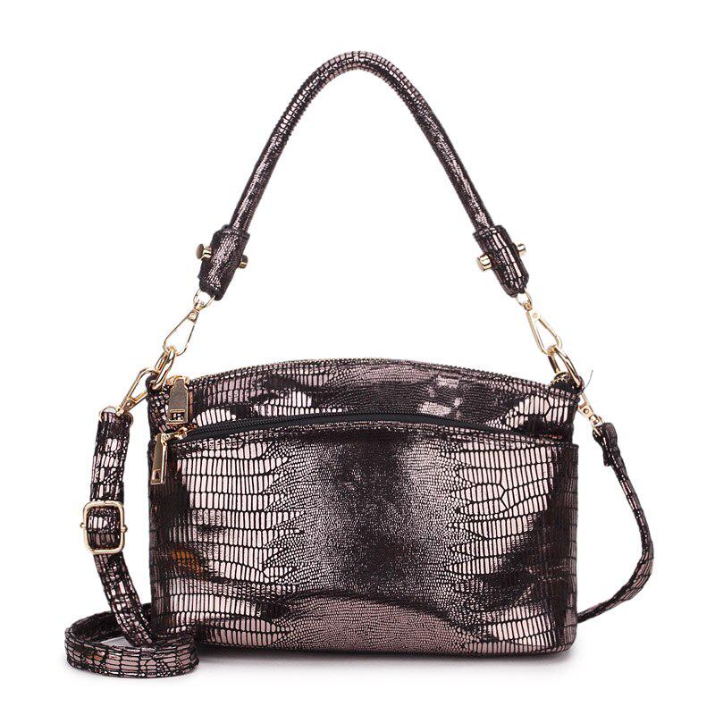 crocodile embossed handbolsas