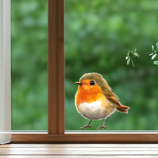 מדבקת חלון עורב גדול ציפור עורב שחורה על ענף מדבקת PVC רב פעמית דו-צדדית קליפות חלון סטטיות לקישוט חלון דלת זכוכית בסלון