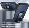 Anti-slip Armor Shockproof Case For iPhone 17 16 15 Pro Max Slide Camera Lens Protection Ring Stand TPU Plastic Phone Cover