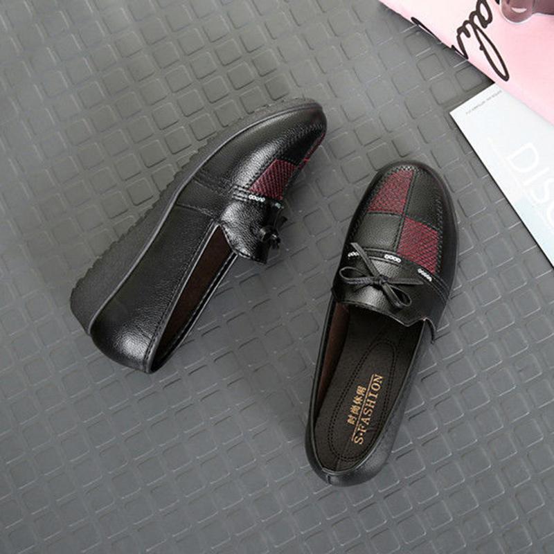 Spring and Autumn Single Shoes Mother Shoes Non-slip Soft Bottom Casual Flat Women's Work Shoes Women's Leather Shoes