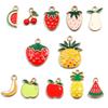 12 Designs of Gold Drip Multi-Color Fruit Pendants: Watermelon, Strawberry, Pineapple Ornaments