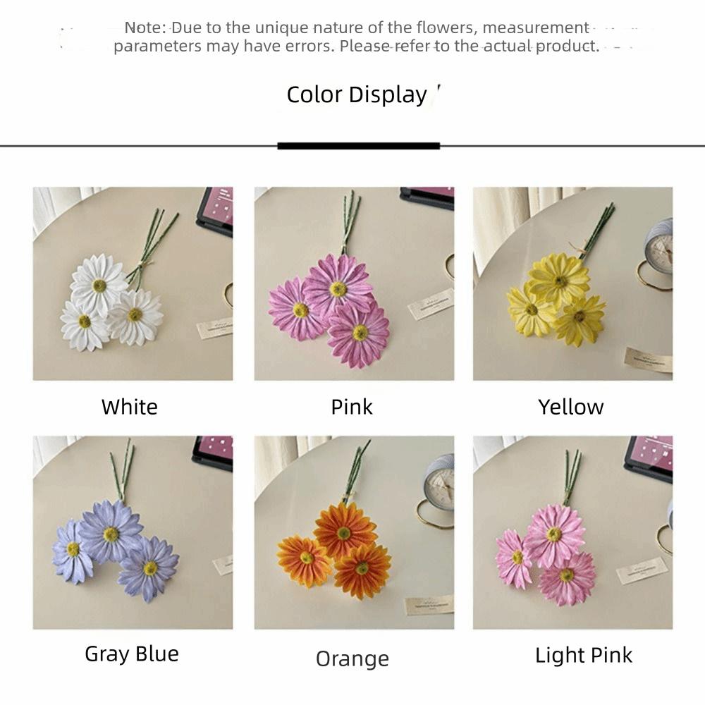 3PCS/Bundle 3D Printed Simulation Flower Chrysanthemum Sunflower Real Touch Flowers  Home Decoration