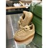 Wang Jiaer-Inspired Women's 2025 Autumn Leather Sneakers: Thick-Sole, Height-Boosting Casual Sports Shoes