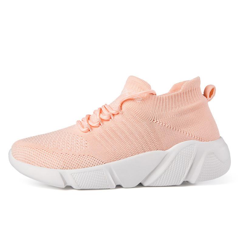 Frühling Damen Schuhe Stricksocken Sneaker Damen Orange Sneaker Freizeit Atmungsaktives Mesh Laufschuhe für Damen Laufschuhe Herren