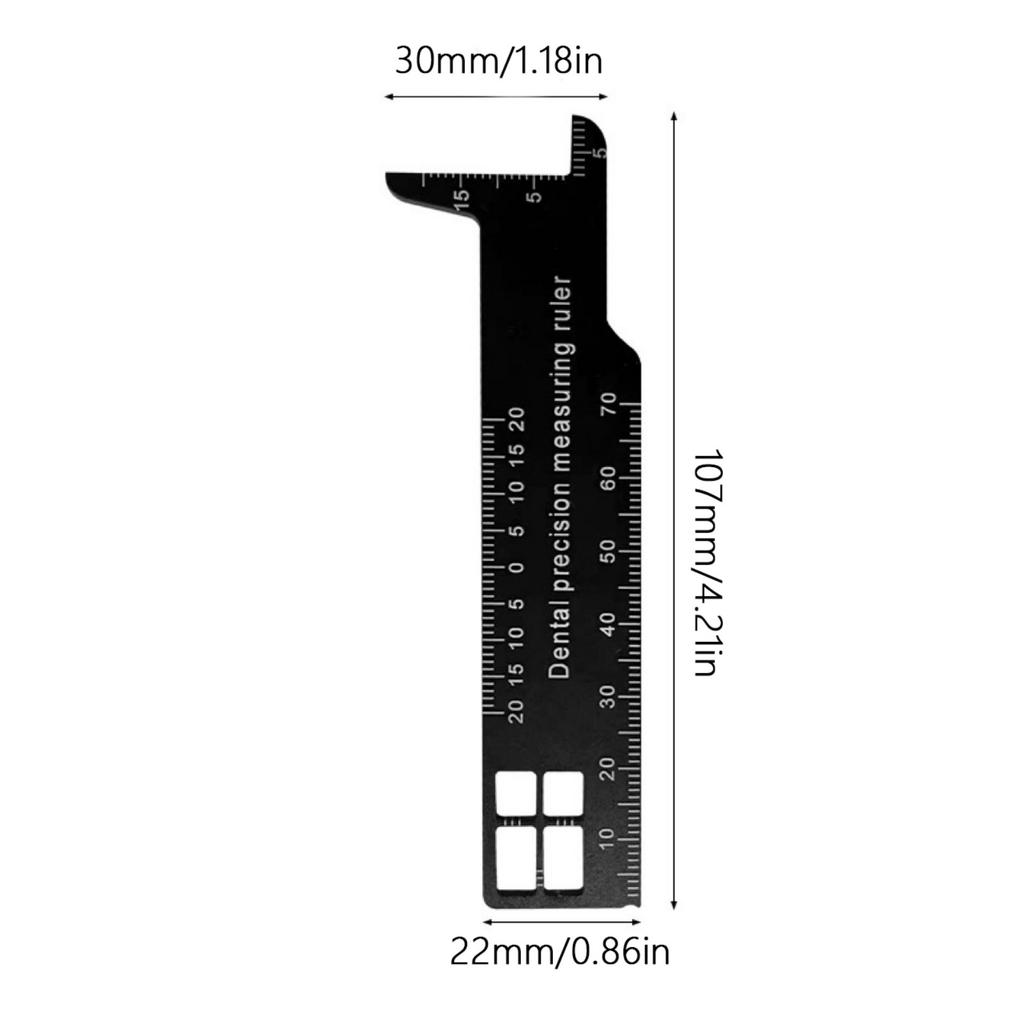 Ergonomic Dental Precision Measuring Ruler Small Handheld Tooth Measurement Device for Accurate Tooth Length Measurement