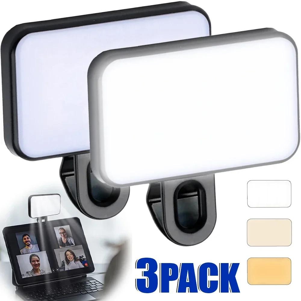 Mini wiederaufladbares Selfie-Fülllicht Tragbares Taschenlicht Einstellbare Helligkeit Clip für Mobiltelefone & Computer LED-Lichter