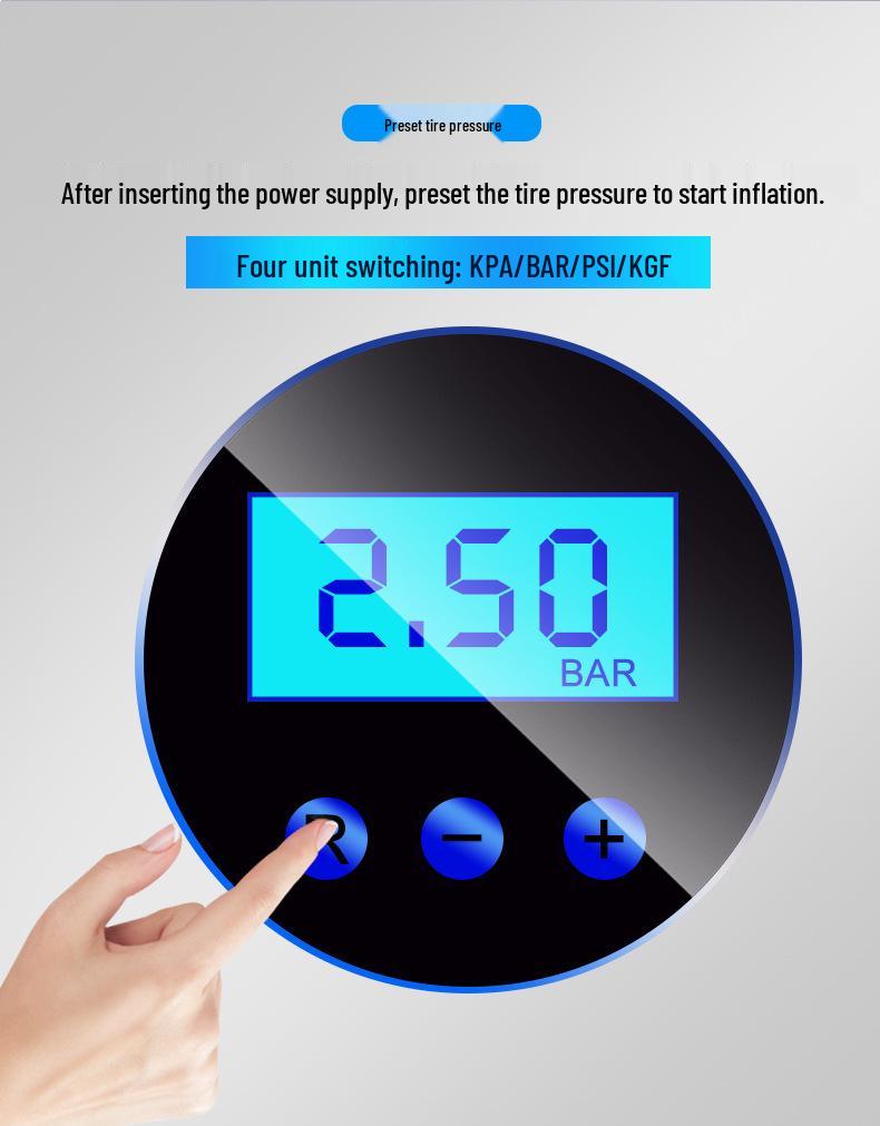 12V Portable Digital Tire Inflator with Auto Shut-Off