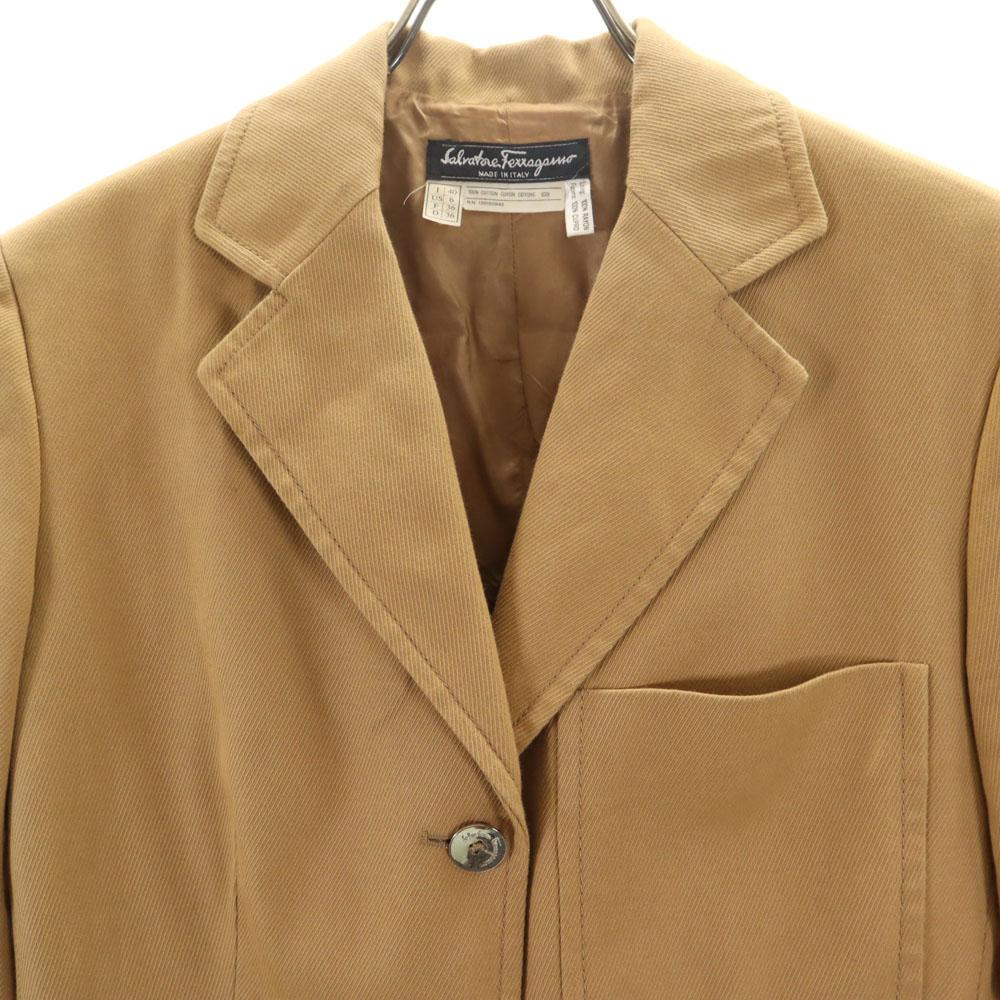 Salvatore Ferragamo Made In Italy Blazer 40 Beige Brown Jacket Women Used