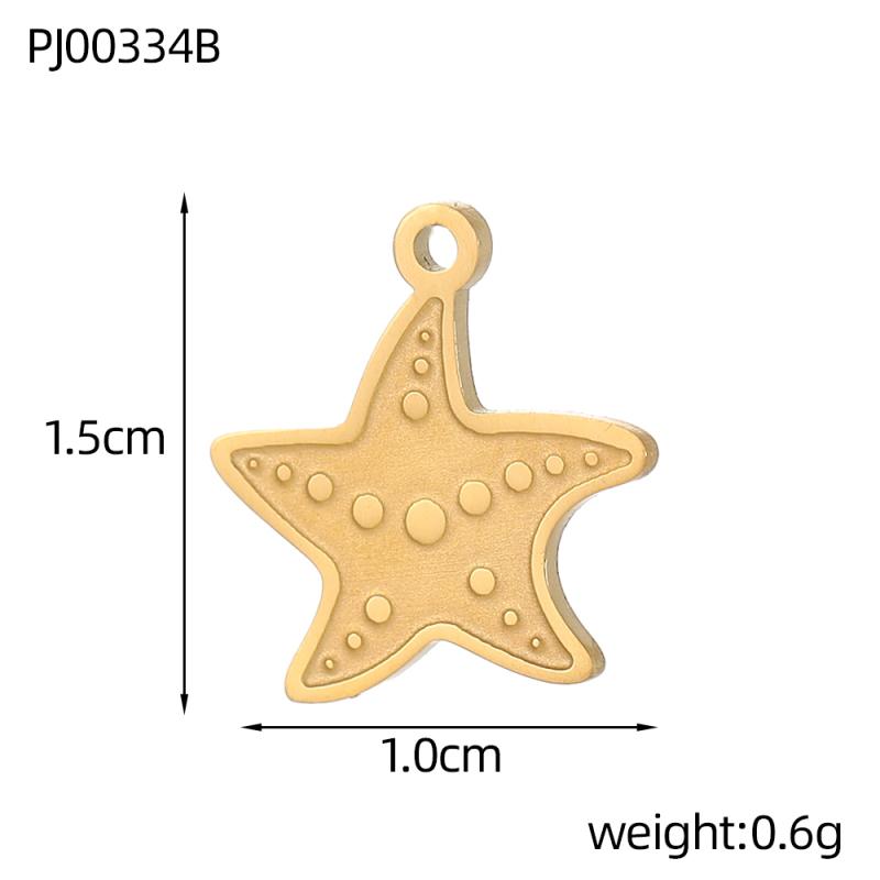 CARLIDANA2PCS DIY Butterfly Starfish Clover Flower Handmade Accessories Charm Stainless Steel Gold Plated Pendant Jewelry