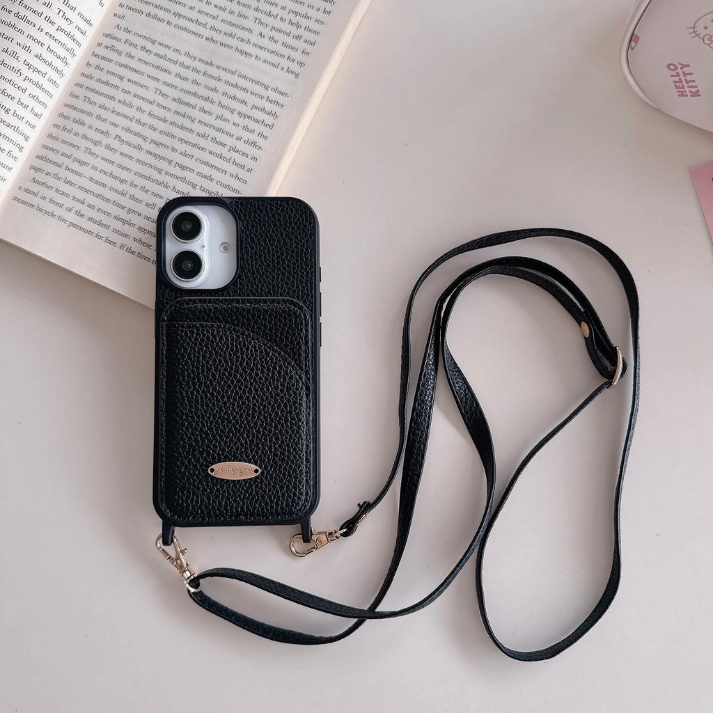 Cards Solt Wallet Leather Flip Crossbody Case For iPhone 16 Pro Max 15 Plus 14 13 12 11 Vertical Bag Pocket Long Lanyard Cover