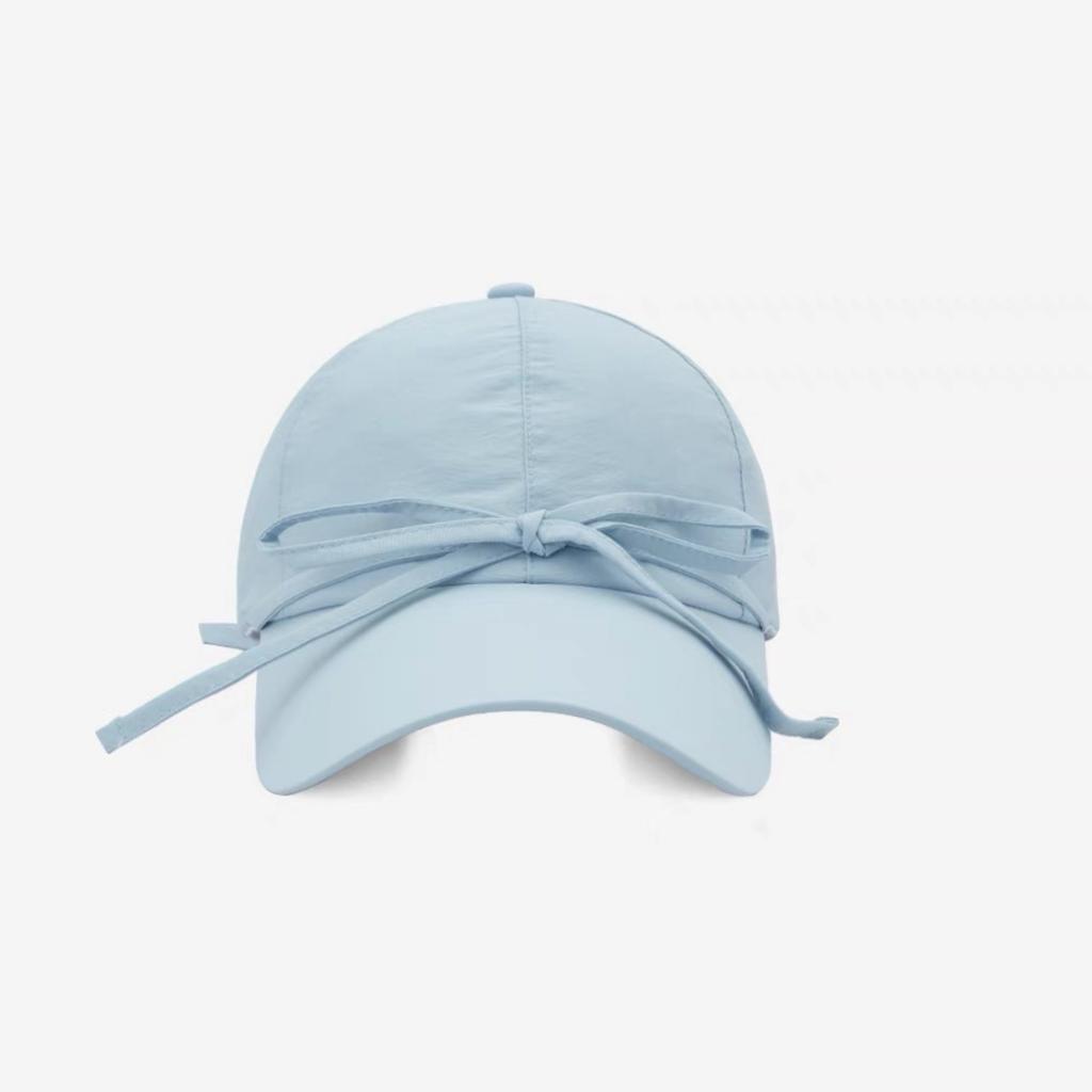 Korean Streamer Sweet Bow Baseball Hat for Women with Wide Brim Sun Protection Thin Breathable Face Showing Small Duckling Cap