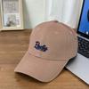Fashion Hat American Embroidery Letter Baseball Cap Wide Brim Hard Top Cap White Spring and Summer Male and Female Couples Tide Show Small Tide