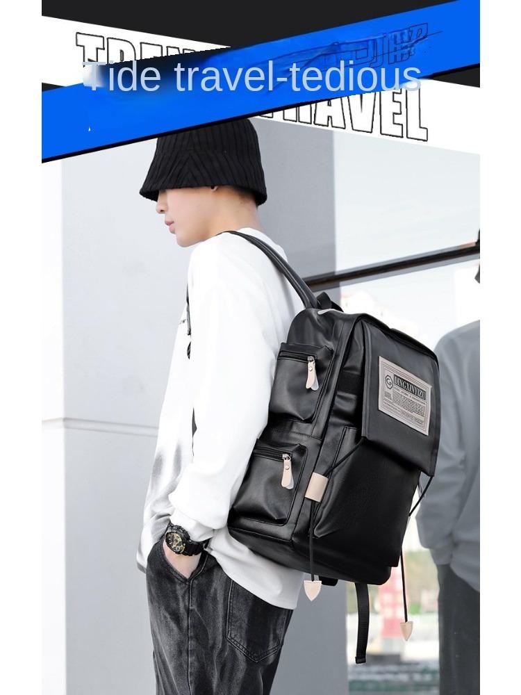 High Capacity Soft Leather Backpack For Men  School Backpack Multifunction Male Laptop Bag Waterproof Travel Bags
