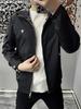 Spring Men's Fashion Zipper Cardigan with Large Pocket – Hooded Jacket with Temperament Print, Comfortable Outerwear