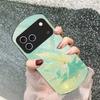 Green Maple Leaf Texture For iPhone 17 16 15 14 Pro 13 Plus 12 mini 11 Pro Max XR X S 7 8 Elliptical Tempered Glass Phone Case