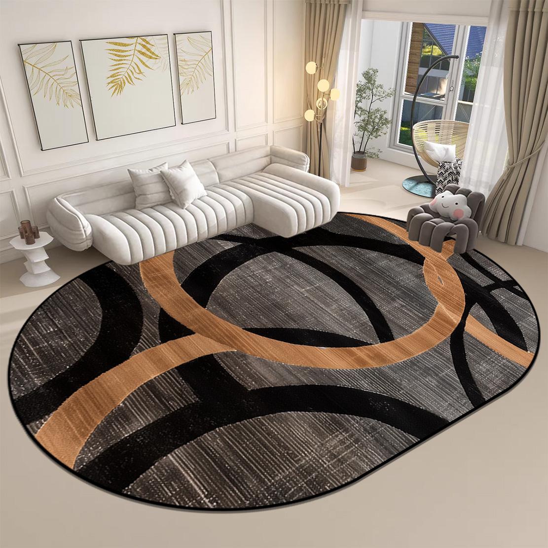 

Овальний килим у сучасному стилі для вітальні великого розміру, миється, килимок для кавових столиків, IG Домашній декор, нековзні м які килими, що налаштовуються 80*120cm