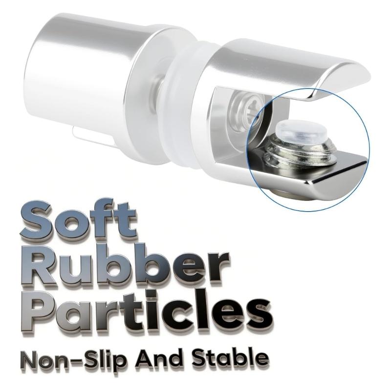 Pack of 5 Double Glass Shelf Brackets for 5 10mm Glass High Load Capacity Suitable for Bathroom & Office Environment