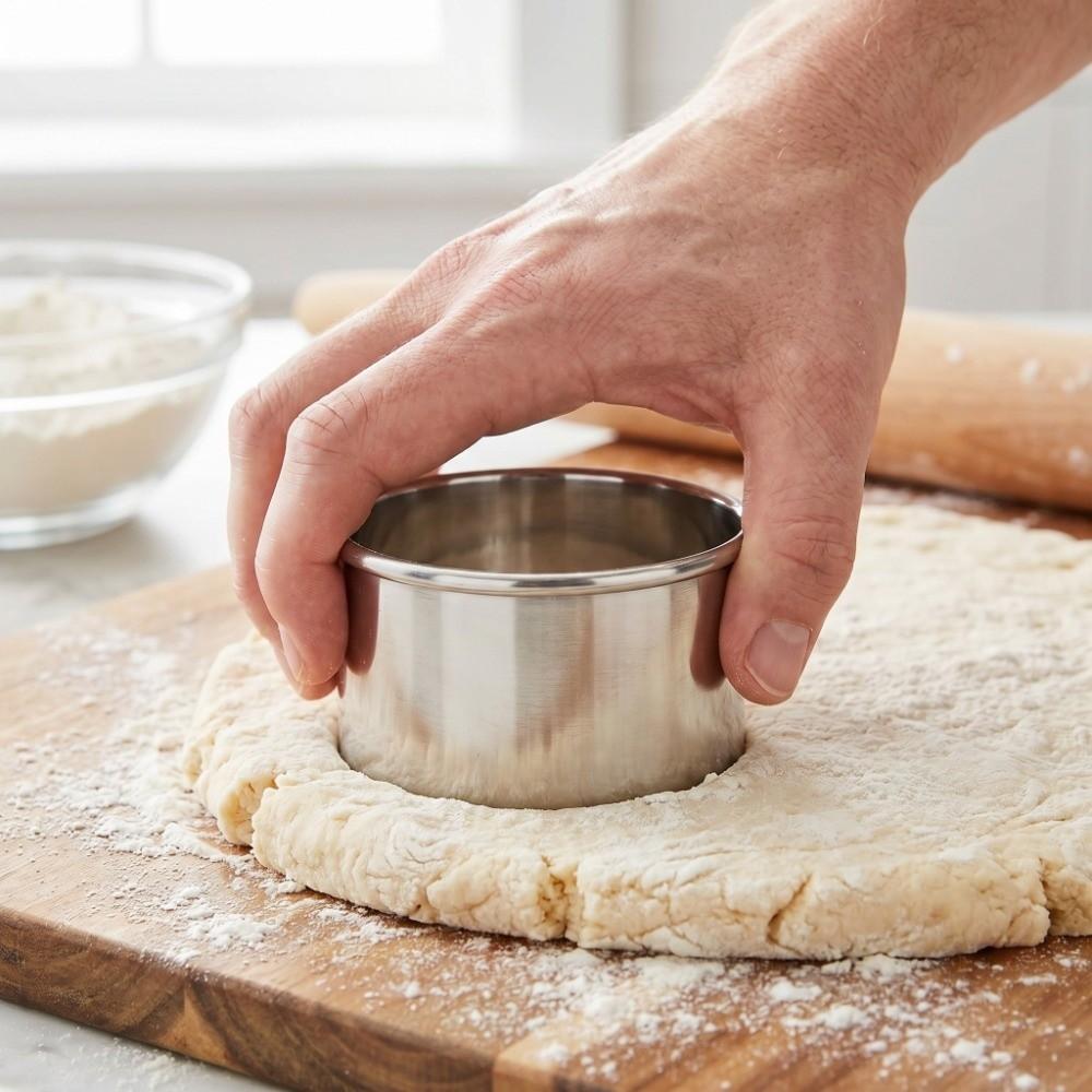 12pcs Stainless Steel Biscuit Cutter Round Shape Donut Cutter Cookie Pastry Dessert DIY Daily Use
