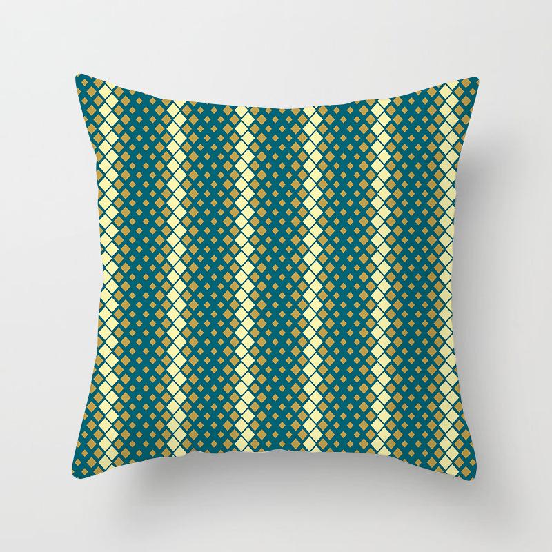 Neuer Karomuster Geometrischer Kissenbezug Haus Sofa Kissenbezug