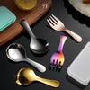 304 Stainless Steel Fork Spoon Set With Box Dessert Spoon Fruit Fork Outdoor Picnic Camping Travel Compact Mini Portable Tableware Set YLE209