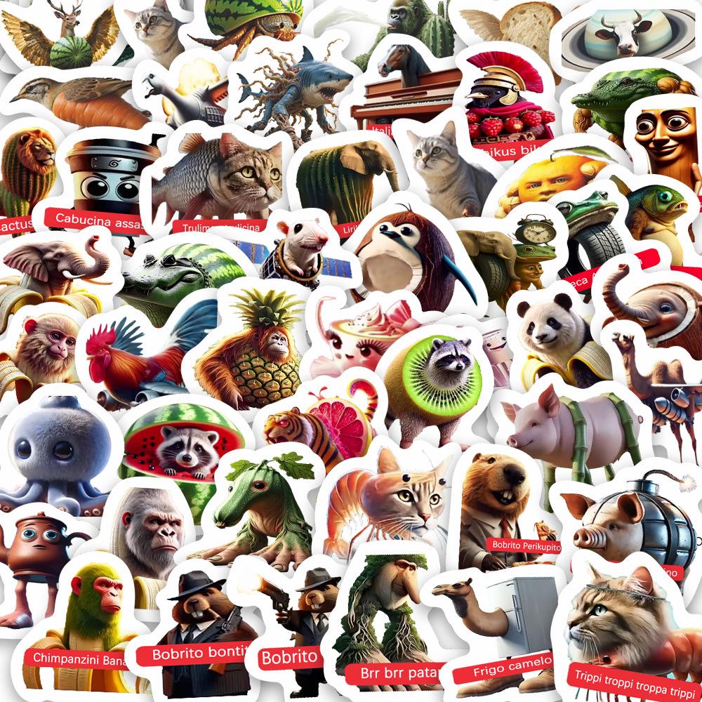 

80-Piece American Shan Hai Jing Waterproof Sticker Set for Decorating Phones, Luggage, Water Bottles, Journals, and More. PVC