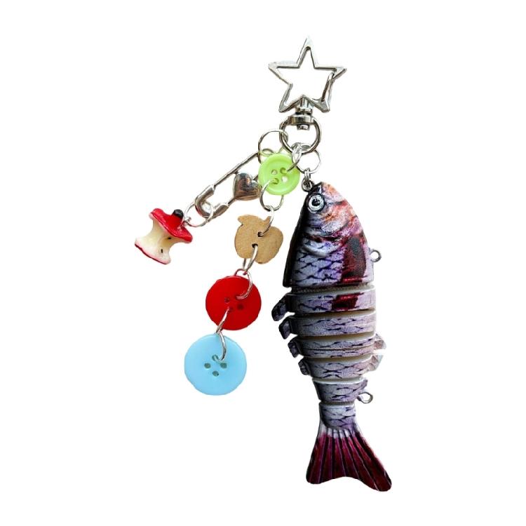 Fun Fish Inspired Keychain Trendy Resin Jewelry Accent Sturdy Finish Great For Personalizing Belongings Thoughtful Gift
