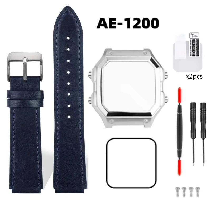 Pro Casio 3299 AE-1200 AE-1200WH AE1300 Modifikované pouzdro hodinek z nerezové oceli 304 AE1200 Celokovové pouzdro Ocelový řemínek