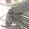 Black White Lines Sofa Cover Chenille Sofa Blanket Modern Couch Towel for Living Room Decor Universal Sofa Slipcover 1/2/3/4Seat