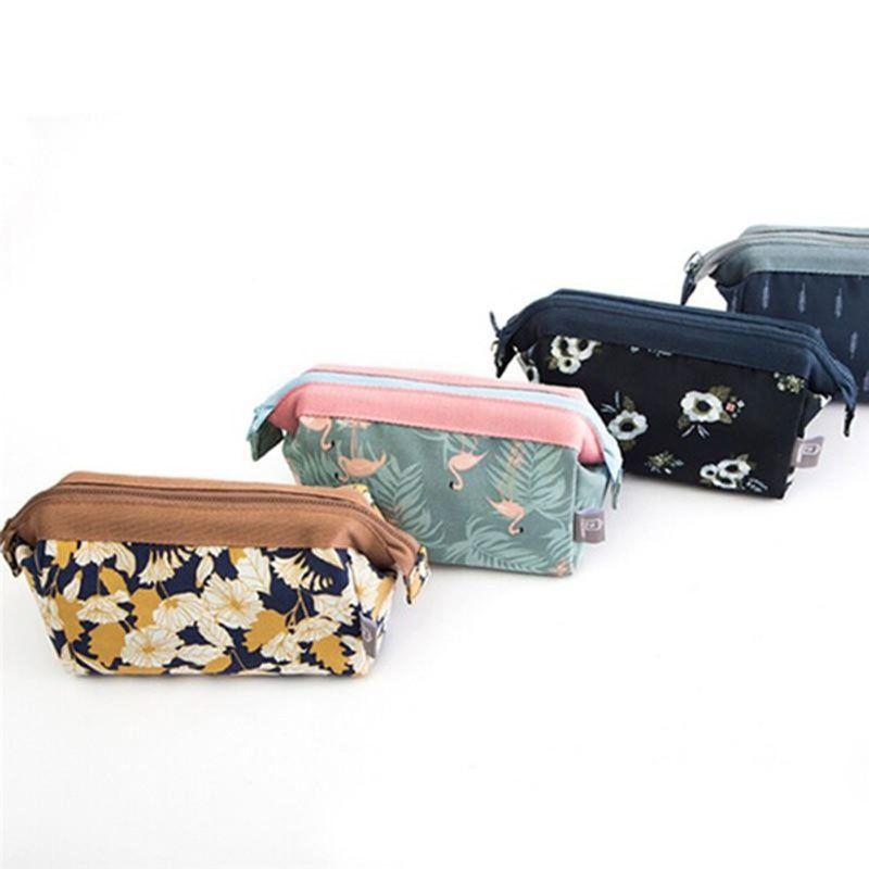 Premium Quality Multifunctional Flamingo Print Cosmetic Storage Bag With Waterproof Zipper