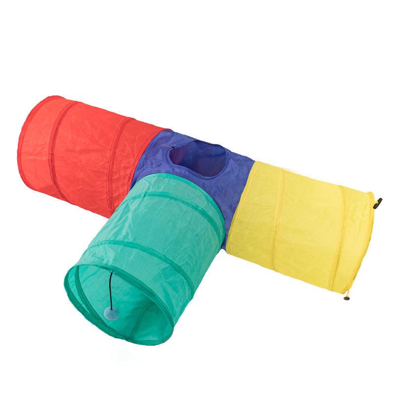 

Three-Way Foldable Cat Tunnel and Play Toy