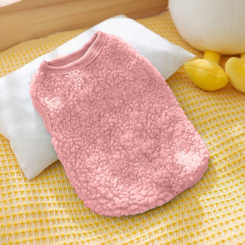 

1PC Puppy Clothes Winter Dog Sweater Soft Cat Tops Pets Supplies Solid For Small Dogs Pet Sweater Warm Lambswool S-2XL M