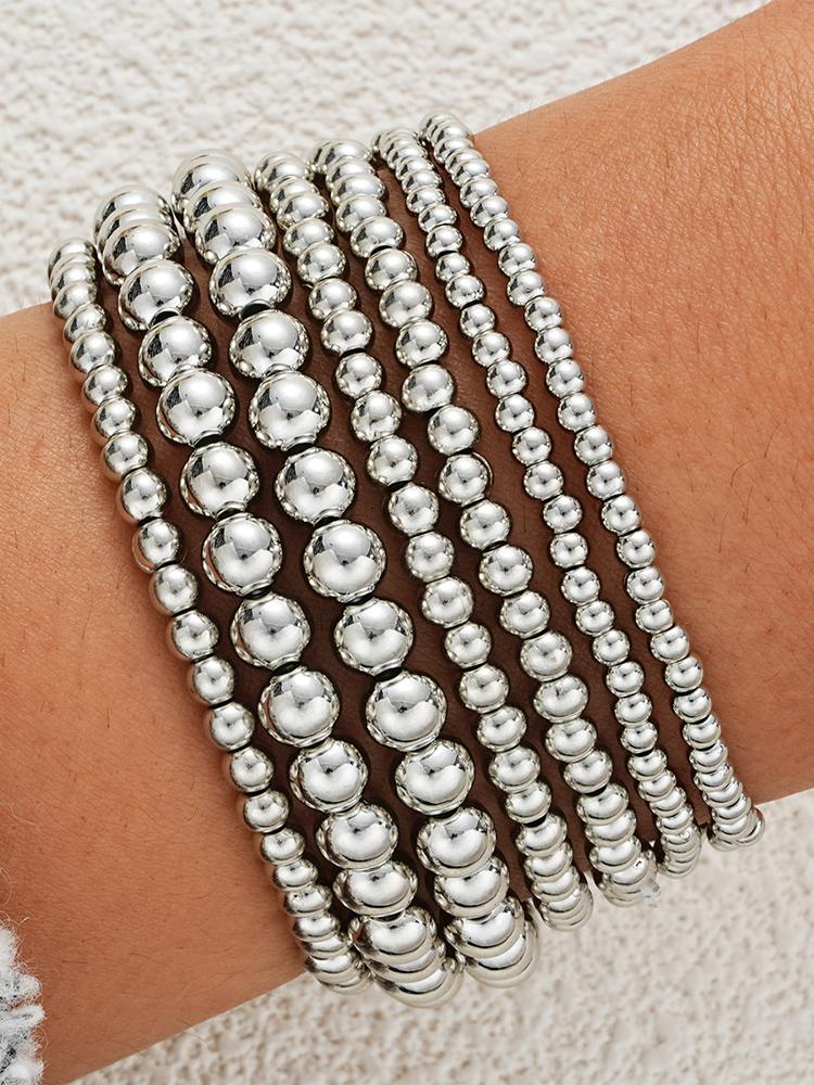 Set di 7 Braccialetti Minimalisti Vintage con Perline per Donna Moda Eleganti Braccialetti Fatti a Mano Gioielli per Uso Quotidiano Feste Vacanze Regali