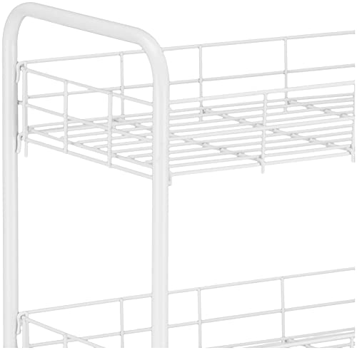 Wahei freiz Storage Rack, 3 Tiers with Casters, White, Multi-Rack, Slim Wagon, Kitchen Cart, Style Lab AMG-0518